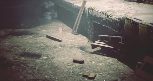 Dark Gritty Ruined Urban Setting Animation