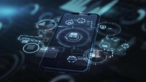 Animated Data Flow Within a Smartphone's Structure