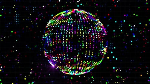 Colorful Halftone Sphere Background Loop