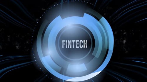 Fintech Hi-Tech Glitch Title With Wavy Lines