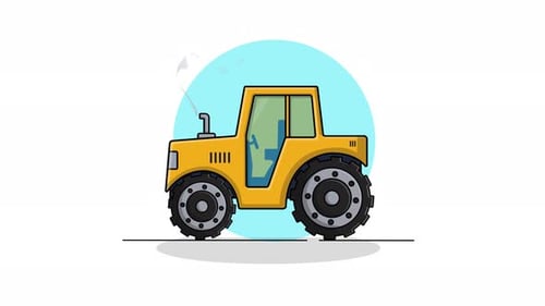 4k Construction Truck. Construction Equipment Concept Animation Video