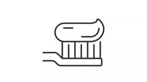 Flat Design Animated Toothbrush And Toothpaste Icon