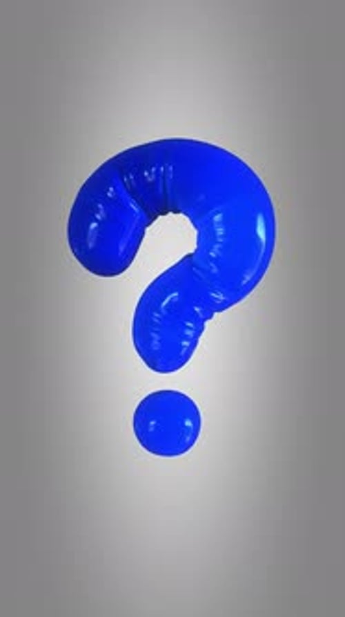 Animated Fluid Blue Question Mark Loop