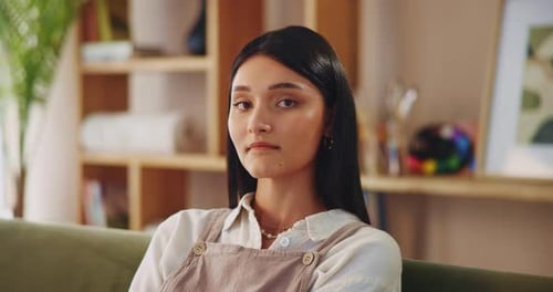 Young Woman Smiling Indoors