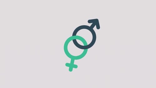 Animated Interlocking Male and Female Gender Symbols