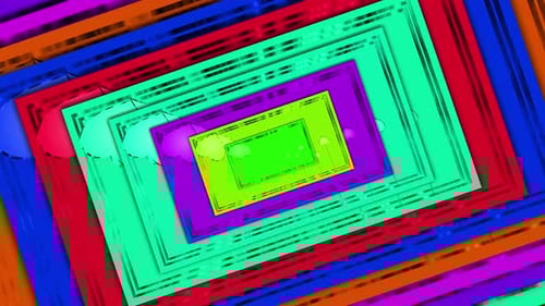 Colorful Glowing Rectangle Disco Music Background. Vj Loop Animation Of Disco Dancing Background, Pa