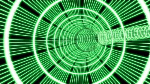 Newest Sci Fi Matrix Green Net Tunnel Vj Loop Background