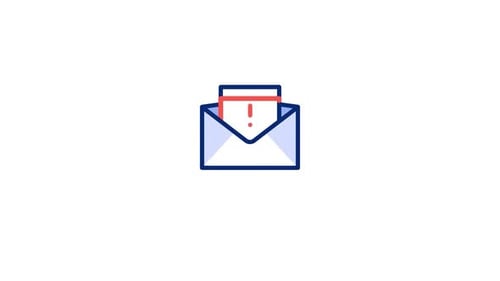 Animated Flat Envelope Alert Icon Reveal
