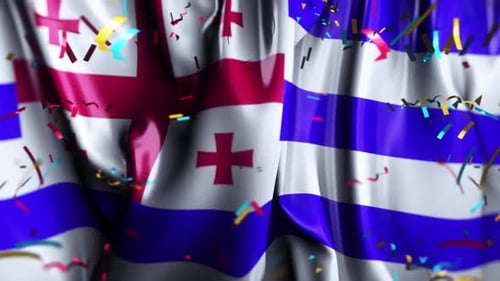Confetti d'Ajaria, drapeau agitant le jour de l'indépendance