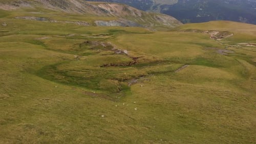 Two friends hiking in the Carpathian Mountains, Transylvania, Romania