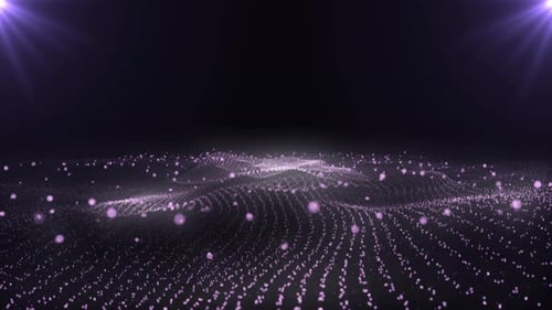 Abstract waves particles over dark background.