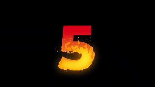 Fluid Fire Number Five Animated Element
