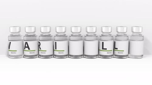 Animated Medical Vials with Dynamic Text Reveal