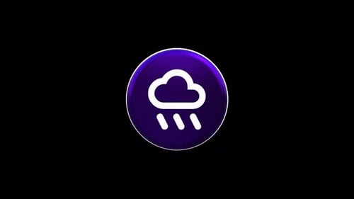 Glossy 3D Rotating Rain Cloud Weather Icon Animation