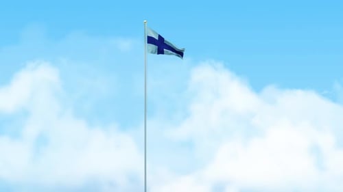 Realistic Finland Flag Waving Animation