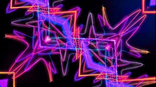 Abstract Neon Geometric Lines Glowing Seamless Background