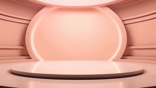 Podium Futuristische Vitrine mit Plattform für Produktausstellungen. Leeres modernes Bühnendisplay