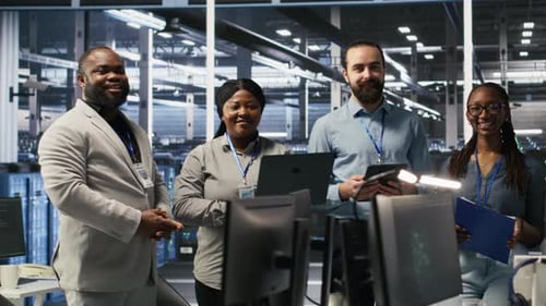 Happy Data Center Engineering Team Collaborate on Neural Network Implementation