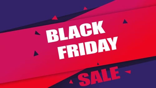 Animated Black Friday Sale Title with Dynamic Geometric Shapes