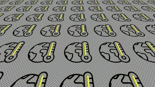 Animated Global Warming Icons Repeating Pattern Background