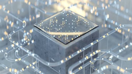 Une
plaque technique futuriste traite des signaux. Concept de science-fiction. Boucle sans couture