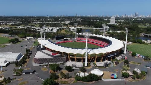 Football Stadium Drone Aspect View Aerial Venue