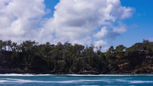 Timelapse - Beautiful coastal view of the Pacific Ocean