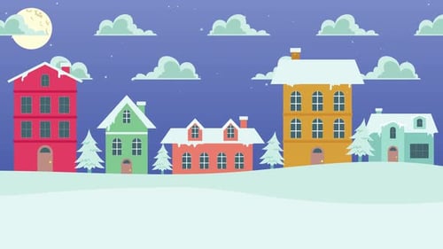 Christmas Town House Animation