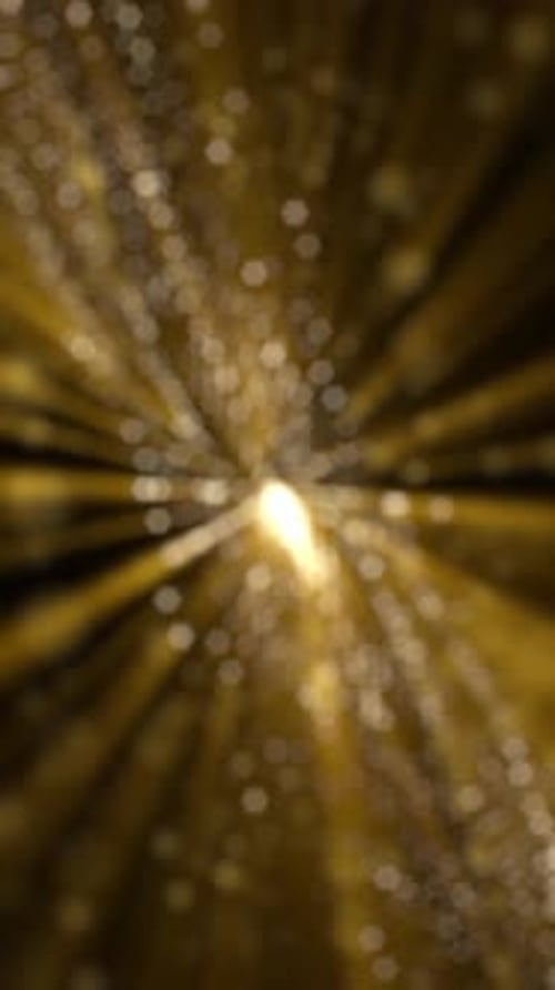 Vertikales Video - Glitzernde goldene Bokeh-Partikel Glitzernder Hintergrund
