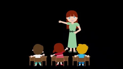Teacher And Students Animation Alpha Channel