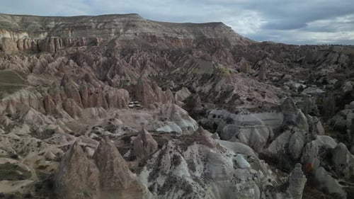 Aerial View Of Goreme National Park And Fairy Chimneys In Cappadocia, Turkey.
