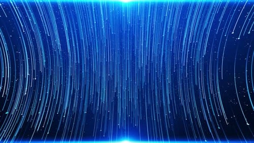 Abstract Blue Fiber Optic Lines Data Flow Digital Space Particles Cyberspace Technology Connection