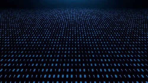 Code binaire. Des zéros et des uns à l'écran.