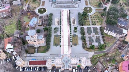 Aerial View of a Grand Church in City