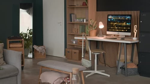 Modern Home Office Interior with Cozy Design