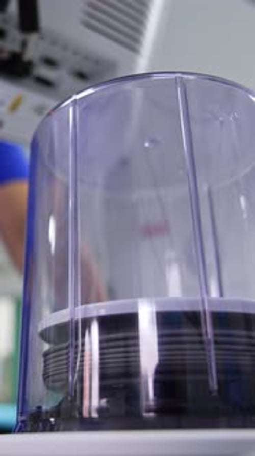 Pump of artificial ventilator machine raising inside the capsule.