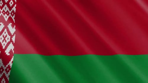 Realistic Belarus Flag Waving In Wind Loop