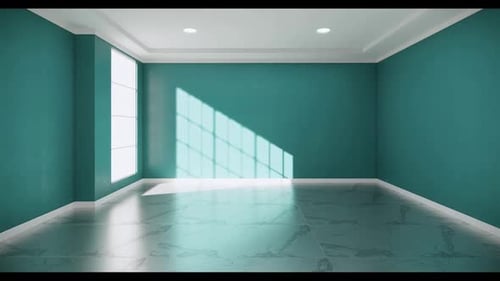 Großzügiges blaublaues Zimmer mit geometrischen Schatten