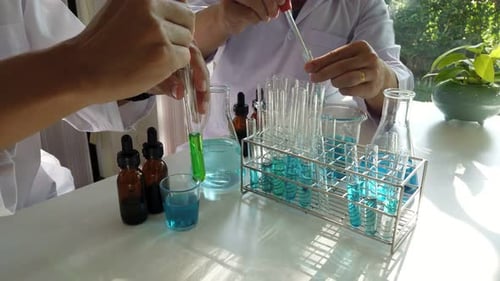 Scientists Conducting Research Experiment in Laboratory