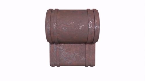 Vintage Metal Chest with Curved Lid