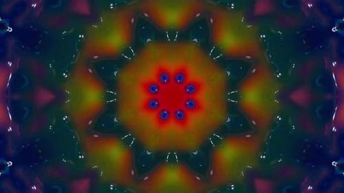 Vibrant Psychedelic Kaleidoscope Abstract Looping Background