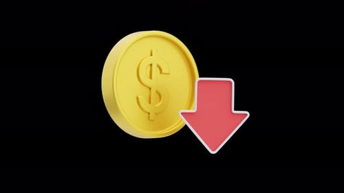 3D Animation of Money Down