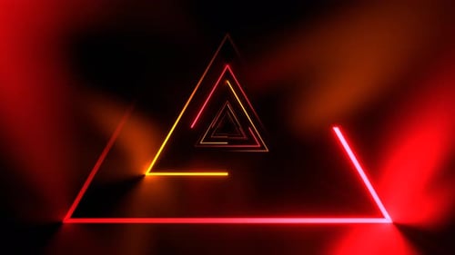 Orange And Red Beautiful Neon Triangular Tunnel Background Vj Loop I 4K