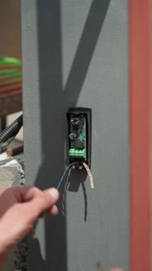 Man Working With Electrical Wires Close Up