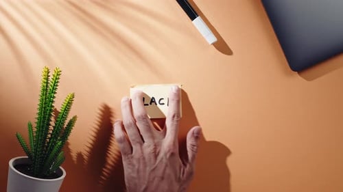 Black Friday Note on Desk, Minimalist Workspace