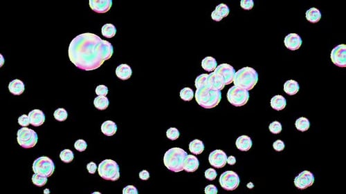 Iridescent Soap Bubbles Floating Upwards Loop