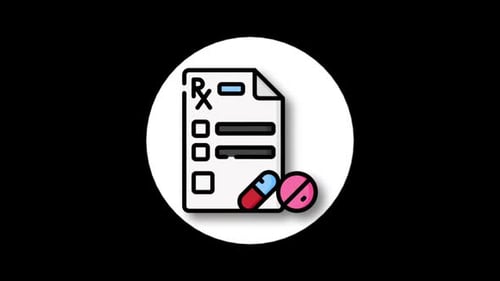 Animated Medical Prescription Icon with Pills