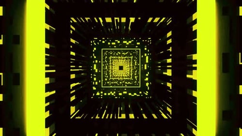 Abstract Glowing Geometric Tunnel Loop Background