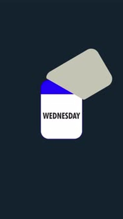 Animated Calendar Icon Revealing Days of the Week