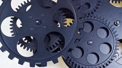 Machine Retro Gears Working
